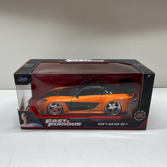 Voiture Diecast Mazda RX-7 Orange De Fast & Furious - Édition Limitée Jada Toys 1:24 Avec Portes Ouvrantes